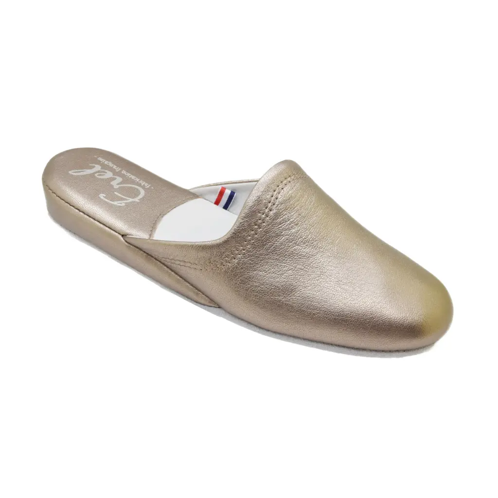 AMANDE Mule cuir métallisé