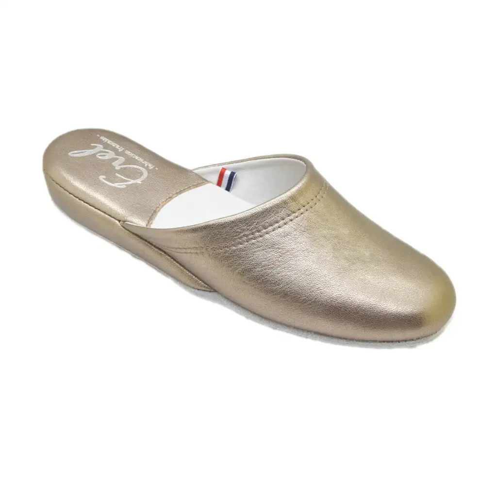 AMBRE Mule cuir métallisé