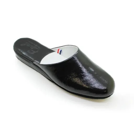 AMELIE Mule cuir vernis fripé